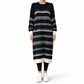 🎁Von Kunden empfohlen + Gratis Versand!🎁 Damen Gestreiftes Langarm Strickkleid
