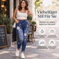 📢Kundenliebling + 50% Rabatt!📢 Dehnbare Jeans mit floraler Stickerei und eng anliegender Passform für Damen