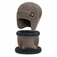 🥳Über 10.000 positive Bewertungen! 50% Rabatt!🥳 Winter Strick-Beanie für Herren mit integriertem Halstuch und Ohrenklappen, dickes gefüttertes Gewebe, große Kälte-Schutzmütze