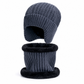 🥳Über 10.000 positive Bewertungen! 50% Rabatt!🥳 Winter Strick-Beanie für Herren mit integriertem Halstuch und Ohrenklappen, dickes gefüttertes Gewebe, große Kälte-Schutzmütze