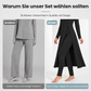✨ Einfacher Alltagskomfort | 2-teiliges Damen-Set: geripptes Longline-Top & schmale Hose