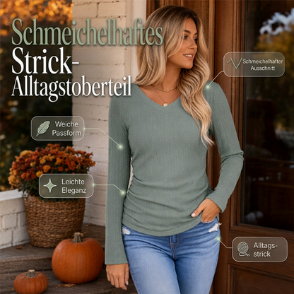 🥳Wiederkäufer-Rate über 90%!🥳 Elegantes Damen-Strickoberteil mit V-Ausschnitt
