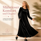 ⏰Beliebt und bald ausverkauft!⏰ Freizeitkleid aus Samt mit Rundhalsausschnitt und Taschen für Damen