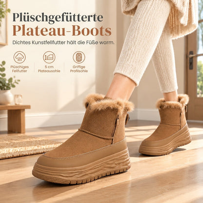 ⚡Flash-Sale! Solange der Vorrat reicht!⚡ Damen Winter Hochschaft Schneestiefel Warme Plüschgefütterte Dicke Sohle Freizeit Plateau Schuhe