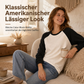 🥳Über 50.000 verkauft! 50% Rabatt!🥳 Damen Lockeres Casual Rundhals Langarm T-Shirt Farbblock Pullover Oberteil
