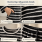 🔥Nur heute!🔥 Freizeit-Loungewear-Set für Damen: lockeres, gestreiftes Langarmshirt mit Rundhalsausschnitt und Hose mit Kordelzug