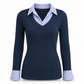 📢50% Rabatt!📢 Damen Streifenimitat Zweiteiler Langarm Strickpullover Preppy-Stil Schmaler Passform Pullover-Oberteil