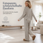 🔥Nur heute!🔥 Freizeit-Loungewear-Set für Damen: lockeres, gestreiftes Langarmshirt mit Rundhalsausschnitt und Hose mit Kordelzug