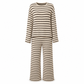 🔥Nur heute!🔥 Freizeit-Loungewear-Set für Damen: lockeres, gestreiftes Langarmshirt mit Rundhalsausschnitt und Hose mit Kordelzug