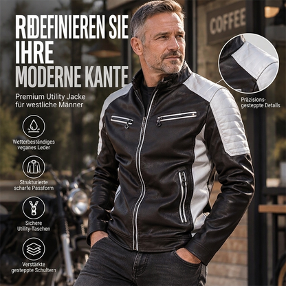 🔥Trending + Gratis Versand!🔥 Herren Vintage Jacke mit Stehkragen und Patchwork-Design