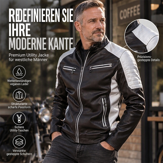 🔥Trending + Gratis Versand!🔥 Herren Vintage Jacke mit Stehkragen und Patchwork-Design