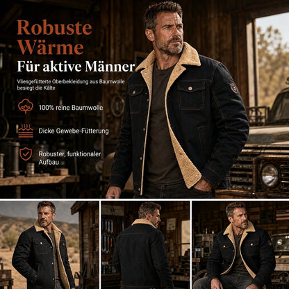 🚨Heiß begehrt + Gratis Versand!🚨 Warme gepolsterte Herren-Cargo-Jacke aus reiner Baumwolle mit dickem Futter und Freizeit-Lapelkragen
