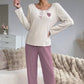 🌟Nr. 1 Bestseller + 50% Rabatt!🌟 Damen-Pyjama-Set mit Rippstrick und Herzstickerei