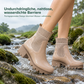 🔥Kundenfavorit!🔥 Freizeit-Stiefeletten für Damen mit niedlichem Absatz, quadratischer Zehenpartie, klobigem Absatz und sockenartigem Knöchelschuh-Design