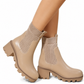 🔥Kundenfavorit!🔥 Freizeit-Stiefeletten für Damen mit niedlichem Absatz, quadratischer Zehenpartie, klobigem Absatz und sockenartigem Knöchelschuh-Design