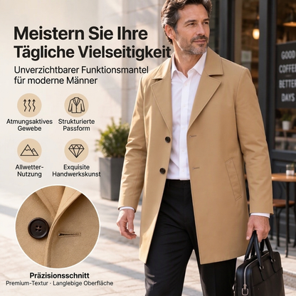 📢Kundenliebling + 50% Rabatt!📢 Klassischer einreihiger Trenchcoat für Herren