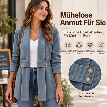 🔥50% Rabatt + Gratis Versand!🔥 Damen Rippcordjacke mit offenem Vorderteil
