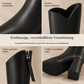🎉Über 100.000 zufriedene Kunden!🎉 Damen Reitstiefel mit spitzer Zehenpartie, kniehoch, klobigen High Heels und Reißverschluss hinten