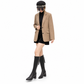 🎉Über 100.000 zufriedene Kunden!🎉 Damen Reitstiefel mit spitzer Zehenpartie, kniehoch, klobigen High Heels und Reißverschluss hinten
