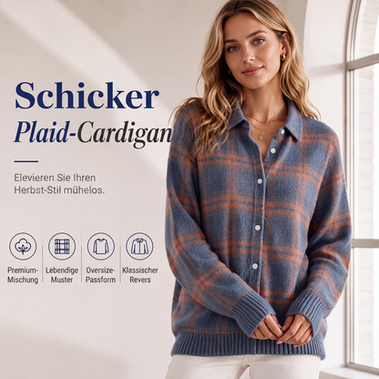 🎁Von Kunden empfohlen!🎁 Legere karierte Damen-Strickjacke mit Knopfleiste