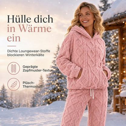📢Tausende Kunden kaufen es!📢 Damen Flauschiger Loungewear 2-teiliges Set mit Hoodie und Hose