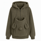 📢Tausende Kunden kaufen es!📢 Weites Hoodie mit Känguru-Tasche zur Haustiertrage mit Reißverschluss