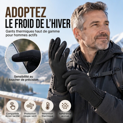 📢Jetzt zuschlagen!📢 Gants de cyclisme thermiques d'hiver avec doigts compatibles écran tactile