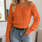 🔥Nur heute: 50% Rabatt!🔥 Damen schulterfreies kurz geschnittenes Strickpullover