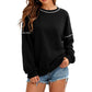 🚀Neu eingetroffen! 50% Rabatt!🚀Locker geschnittenes Rundhalsshirt aus Sweatstoff für Damen