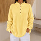 🔥Heiß begehrt! Jetzt sichern!🔥 Damen Waffelstrick Henley Sweatshirt