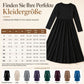🚨Nur noch wenige auf Lager! Beeil dich!🚨 Lässiges, locker sitzendes Damenkleid mit langen Ärmeln, Rundhalsausschnitt und einfarbigem Design
