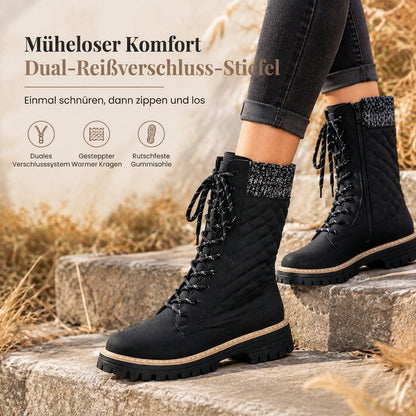 ⏰Letzte Chance!⏰ Damen-Stiefeletten mit runder Zehenpartie, Plateau und dicker Sohle, in Übergröße für den Herbst