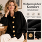 🚀Viral gegangen!🚀 Damen Elegante Revers-Strickjacke mit goldenen Knöpfen