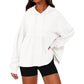 🥳Über 50.000 verkauft!🥳 Damen lockeres, gerafftes Kapuzen-Sweatshirt