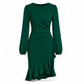 🔥Heiß begehrt! Jetzt sichern!🔥 Damen einfarbiges Puffärmel-Bodycon-Kleid