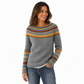 🎁Von Kunden empfohlen!🎁 Locker sitzender Damen-Strickpullover mit Rundhalsausschnitt und Farbblock-Design