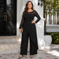 🥳Bestseller zurück! Jetzt kaufen!🥳Eleganter Damen-Overall aus Mesh mit langen Ärmeln und Wickeloverlay
