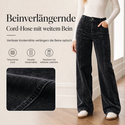 ⏰Letzte Chance!⏰ Damen Freizeit-High-Waist-Cordhose mit weitem Bein