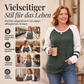 🔥👚Bestseller | Color-Block-Stil, vielseitig für jeden Tag – Langarm-Rippstrickoberteil für Damen im Color-Block-Design