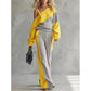 🔥👗Bestseller | Color-Block-Stil, lässig für jeden Tag – Freizeitliches Damen-Zweiteiler mit Color-Block-Design und Trägern