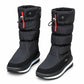 Damen wasserdichte Winterstiefel mit wadenmittlerer Höhe, dickem Plüschfutter, rutschfesten und warmen Baumwollschuhen