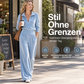 🎁Von Kunden empfohlen + Gratis Versand!🎁  Damen Retro-Halbzip-Pullover mit weitem Bein Hose Set