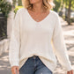 💥Nur wenig übrig!💥 Damen Übergröße V-Ausschnitt Strickpullover