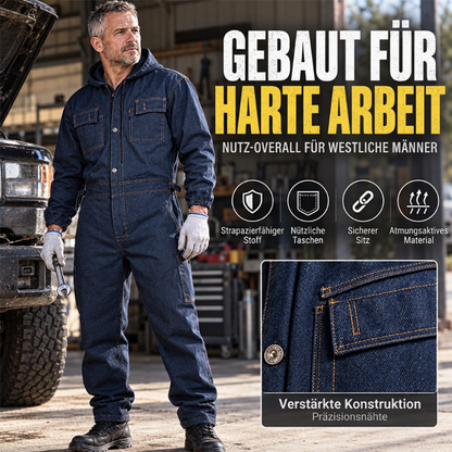 🌟Nr. 1 in der Kategorie!🌟 Langlebige Herren-Denim-Arbeitskombi mit Kapuze