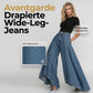📦 Frisch eingetroffen! 👖 Damen Hochtaillierte Weitbein-Jeans mit High-Low-Saum – moderner Look, figurschmeichelnd & vielseitig kombinierbar