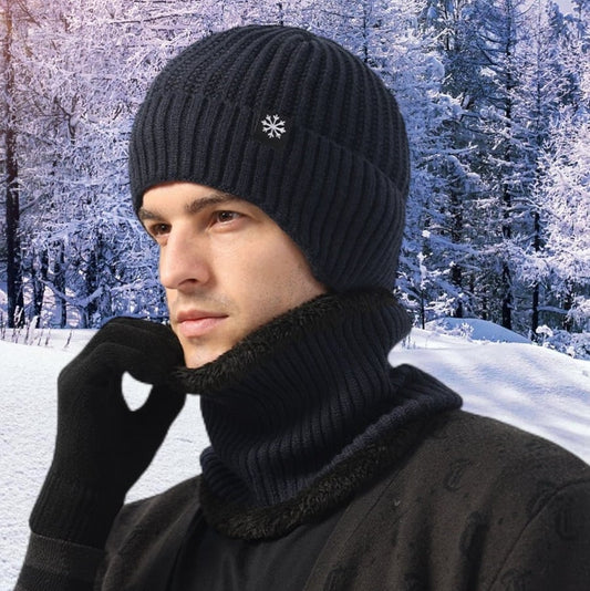 Ideales Geschenk - Warme Strickmützen-Schal-Sets für den Winter