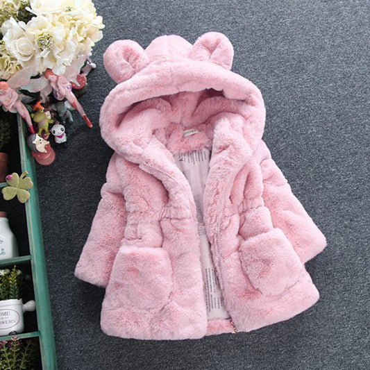 [Bestes Geschenk für sie] Mädchen süße dicke Kaninchenohren Kapuzenjacke