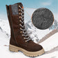 🔥2024 new hot sale 49% off🔥Fashion Knit Patchwork Round Toe Mid-calf Boots